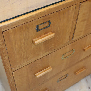 Mid Century Oak Rustic Shop Counter Drawers 0606a