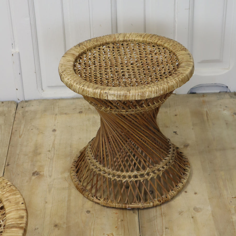 vintage_wicker_boho_mid_century_rattan_stools_tables