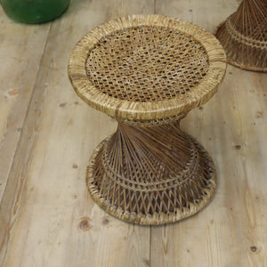 vintage_wicker_boho_mid_century_rattan_stools_tables