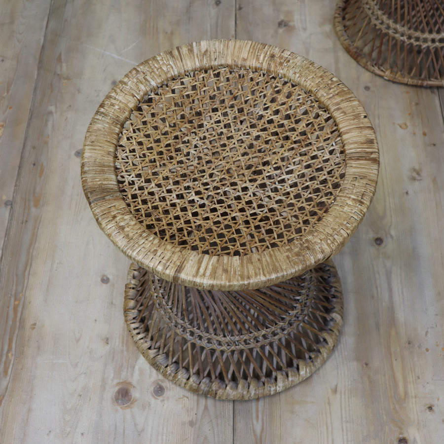 vintage_wicker_boho_mid_century_rattan_stools_tables