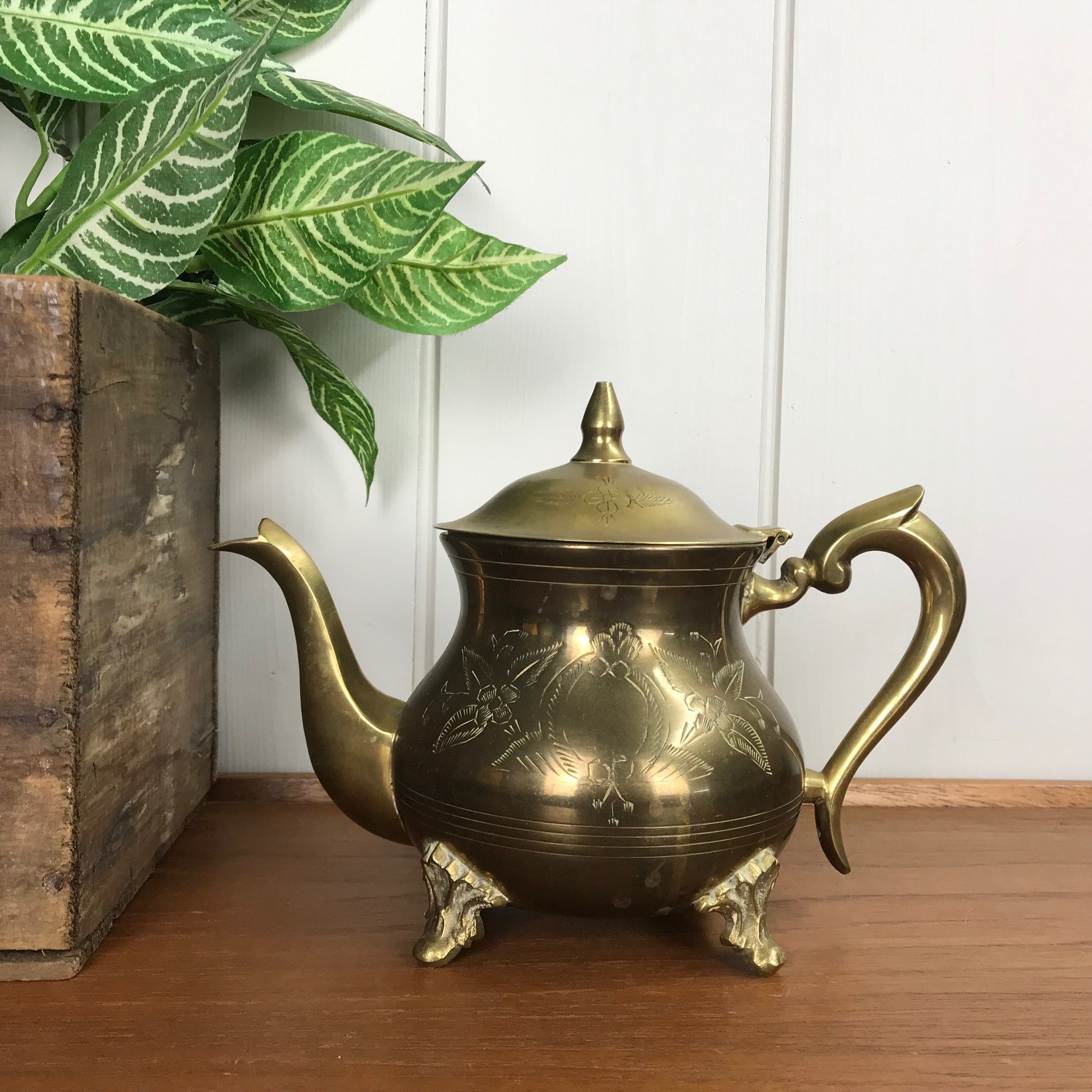 Dining, Vintage Brass Teapot