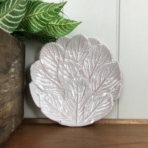 Vintage Portuguese Leaf Plate - White