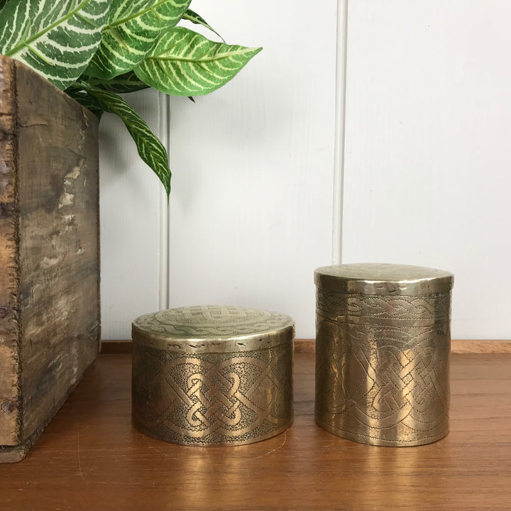 Vintage Brass Storage Tins