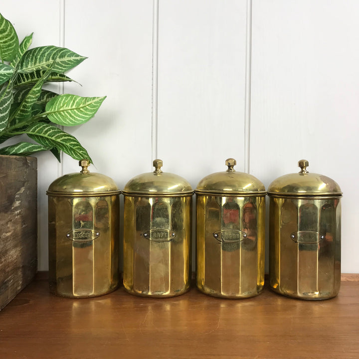 Antique Belgian Kitchen Storage Canisters