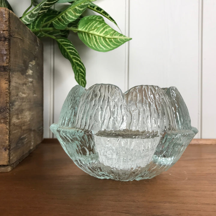 Mid Century Glass Ornamental Water Lily Bowl