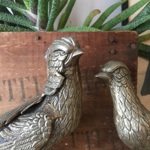 Large Vintage Brass Pheasant Ornaments