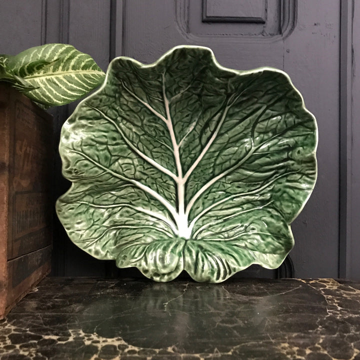 Large Vintage Cabbage Leaf Dish