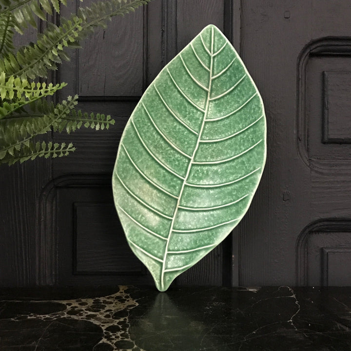 Mid Century Green Leaf Dish