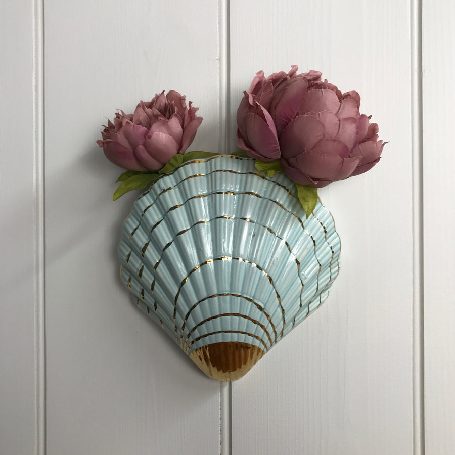 Mid Century Shell Wall Vase #A1