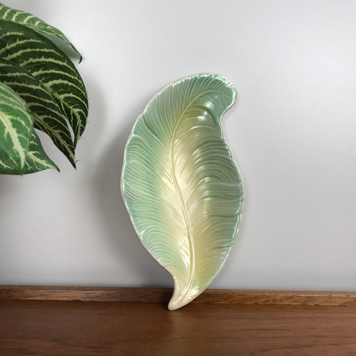 Vintage Green Leaf Dish - Small