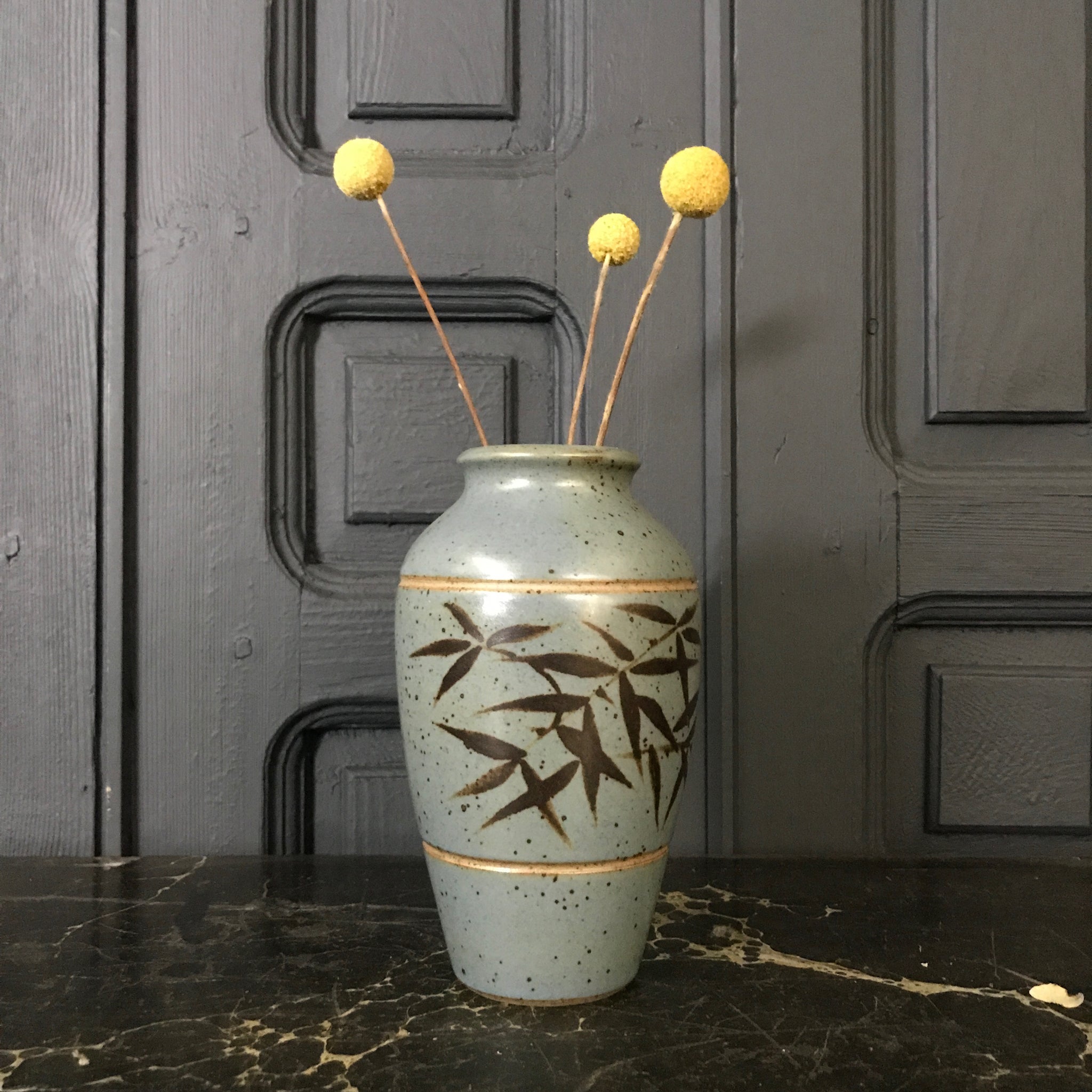 Bamboo plant with vase