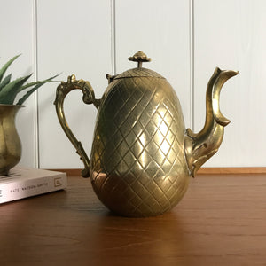 Mid Century Brass 'Pineapple' Coffee Pot #A1