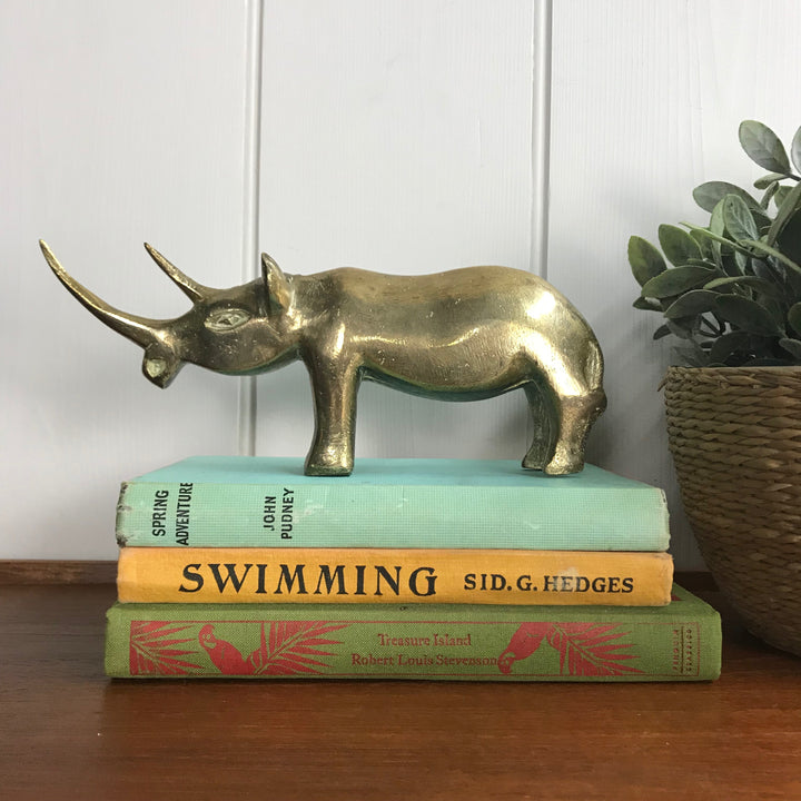 Vintage Brass Rhino Ornament