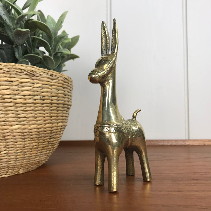 Mid Century Brass Donkey/Mule - Small