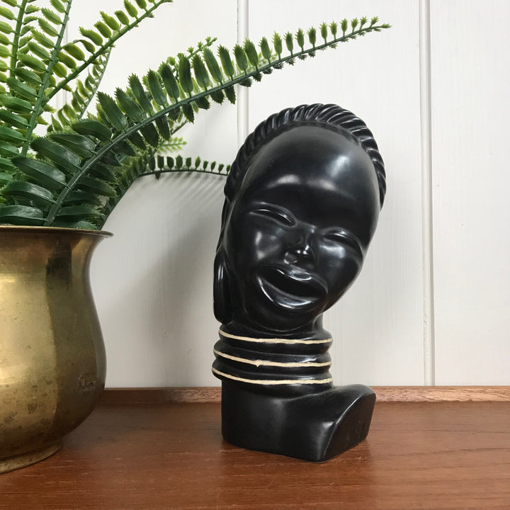 Vintage African Lady Ceramic Bust / Ornament