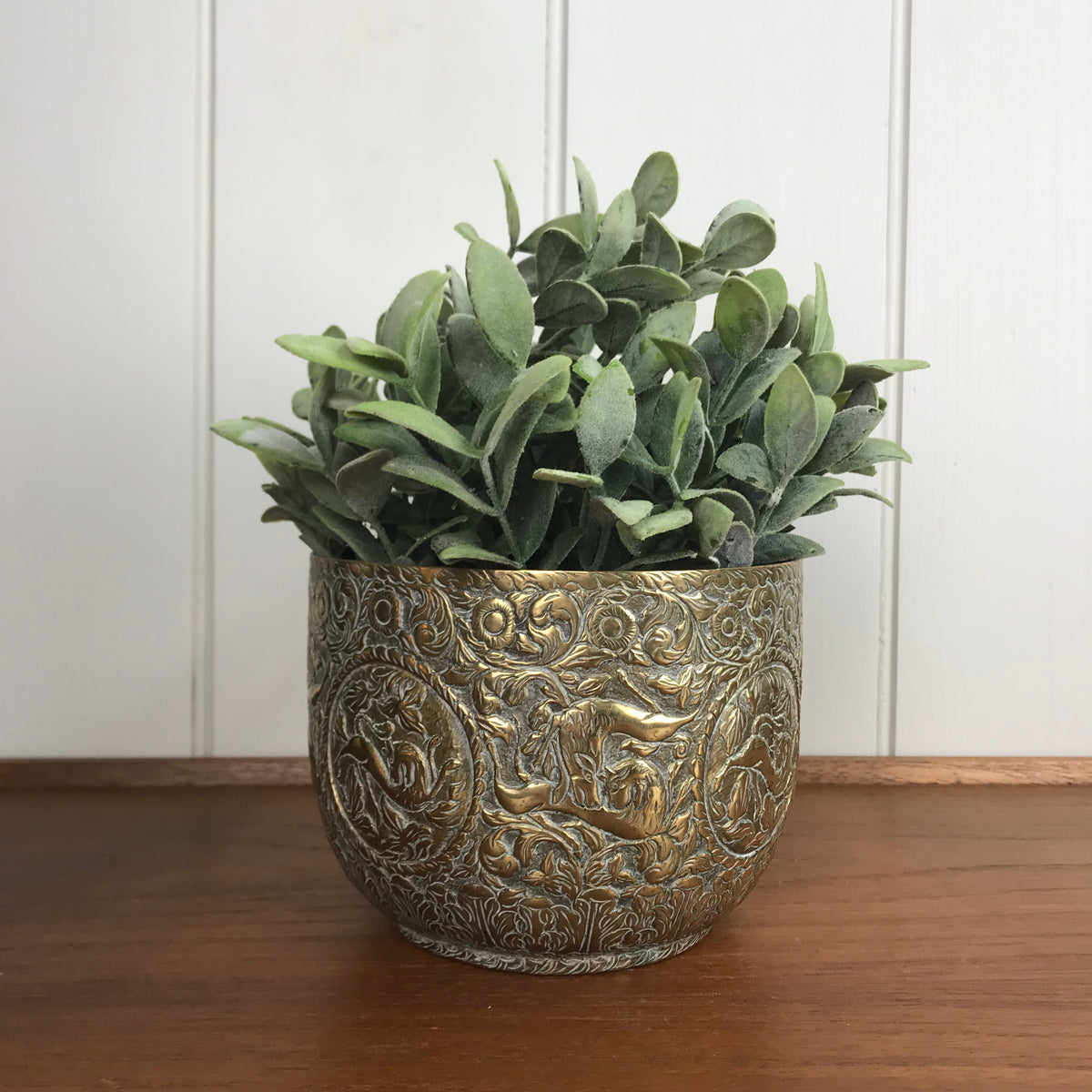 Antique Islamic/Persian Brass Planter – Mustard Vintage