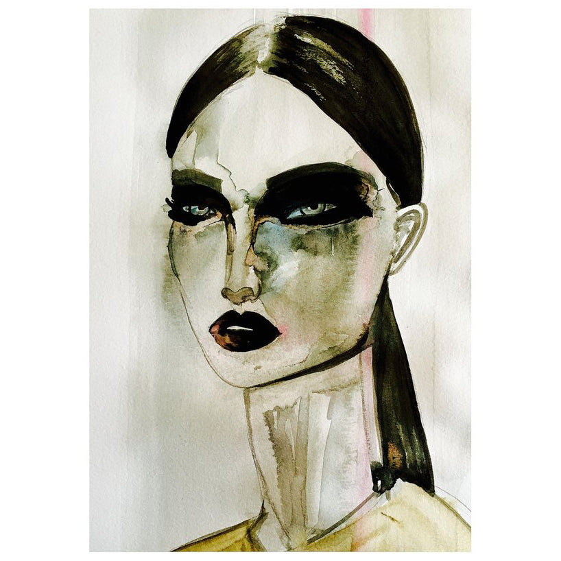 'GIVENCHY' Amy Beager Giclée Print - A3 – Mustard Vintage