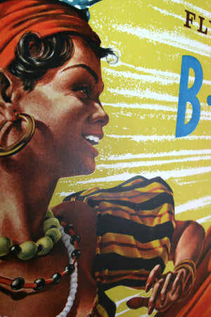 Vintage 'Caribbean' travel poster by B.O.A.C Airlines