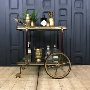 Mid Century French Drinks Trolley / Bar Cart #0518 – Mustard Vintage