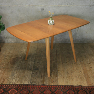 Ercol Model 383 Drop Leaf Rectangular Table #0119k – Mustard Vintage